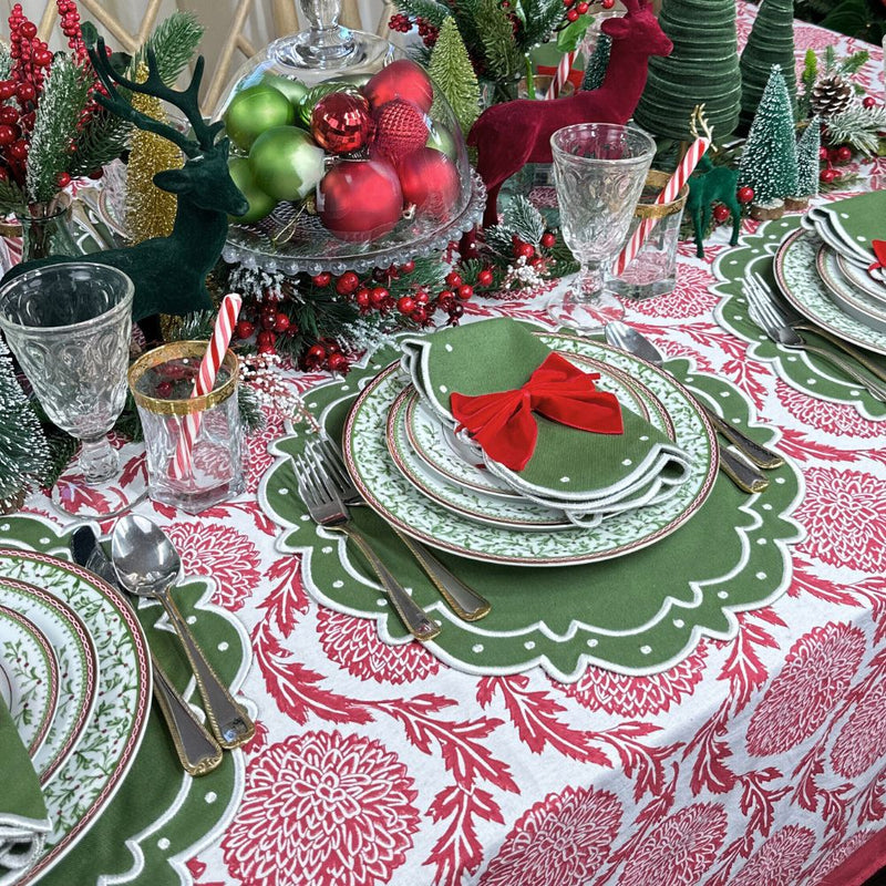 Red Flowers & Vines - Tablecloth