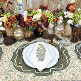 Green Flower - Motif Napkin (Set of 4)