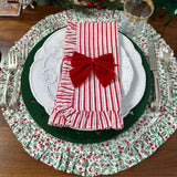 Mistletoe & Bows Quilted Ruffle Placemat - Set of 4
