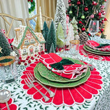 100% Linen - Studio Collection: Pippa Napkin - Red/White (Set of 4)