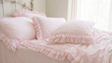 NEW COLOR ! Ambrosia Crochet Ruffle Duvet Collection - Rose