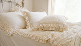 NEW COLOR ! Ambrosia Crochet Ruffle Duvet Collection - Creme