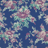 Austin Rose Print Fabric - True Blue