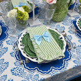 Green Stripes with Ruffle - Napkin - Set of 4