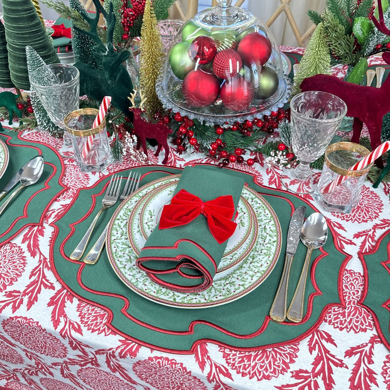 Red Flowers & Vines - Tablecloth