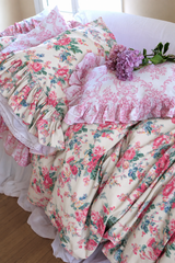 Austin Rose Print Fabric - Creme Rose