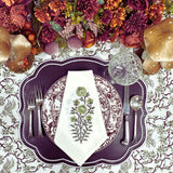 Green Flower - Motif Napkin (Set of 4)