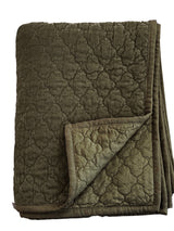 Esme Silk Velvet Set /2 Quilted Grand Euro Shams Limited Collection - Olive