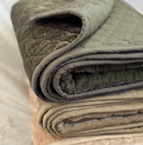 Esme Silk Velvet Quilted Throw Limited Collection - Olive