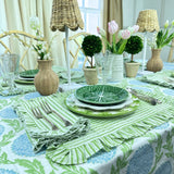 Green Stripes with Ruffle - Napkin - Set of 4