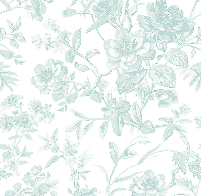 New! French Toile Fabric- Sea Glass