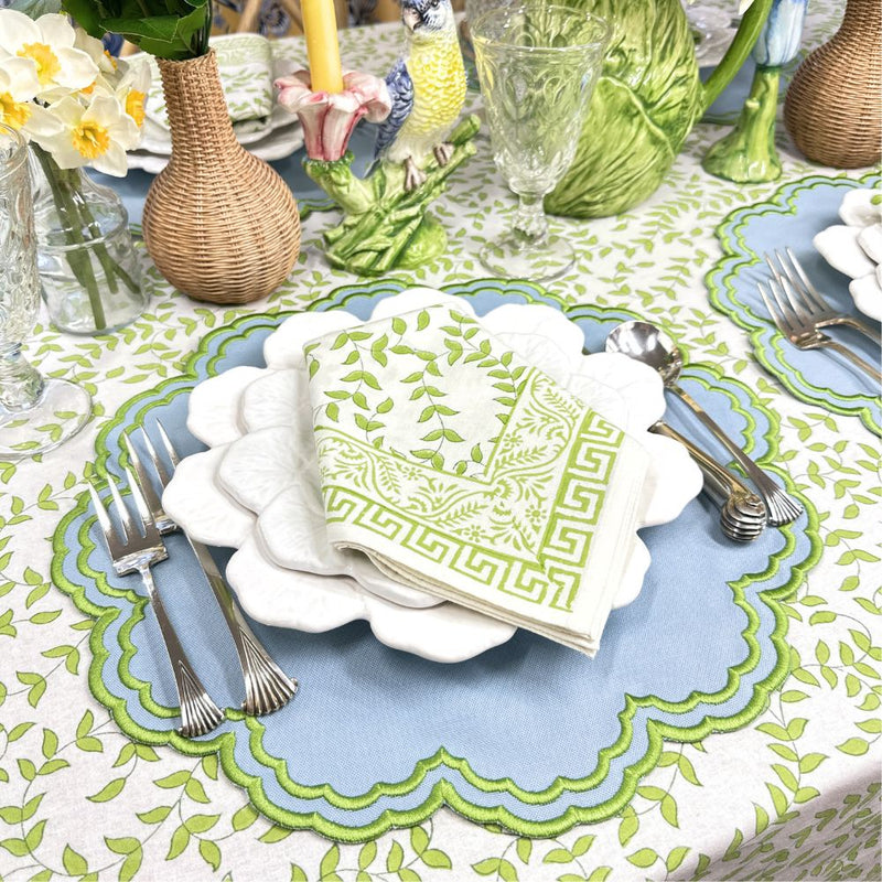 Light Green Leaves - Napkin (Set of 4)