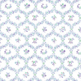 Ivy Floral Fabric - Blue Lilac