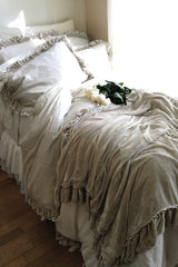 Montage Velvet Ruffle Linen Bed - Champagne