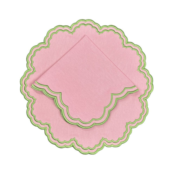 Bettina Napkin - Pink & Green (Set of 4)
