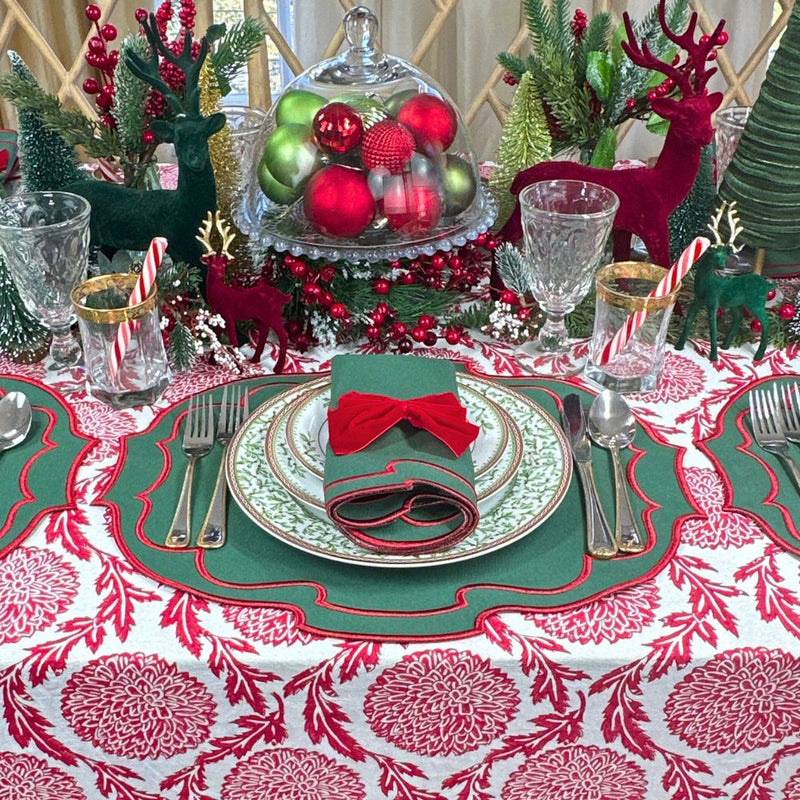 Red Flowers & Vines - Tablecloth