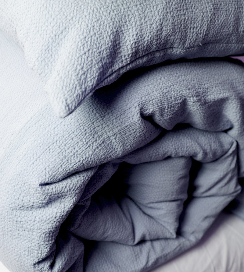 NEW! Super Comfy Soft Cotton Popcorn Cloud Texture Duvet Set - Chambray