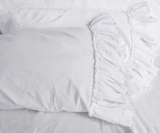Clementine Tatter Ruffle PIllowcase  - Creme or White