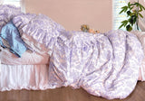 Trellis Damask Print Fabric - Soft Lilac