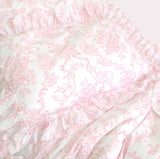 3 PC Set-Trellis Tatter Ruffle F/QN Duvet + 2 Tatter Euros - Soft Pink