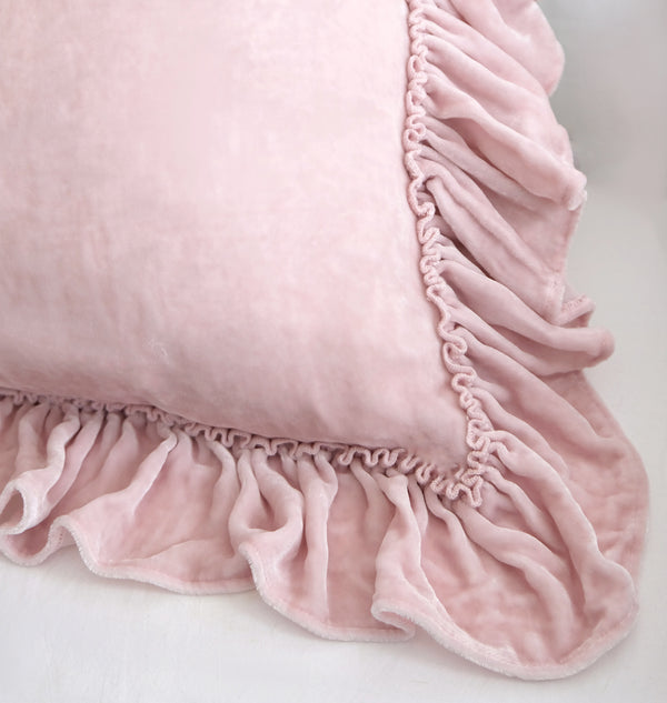 Isabella Tatter Velvet Ruffle Collection-Rose