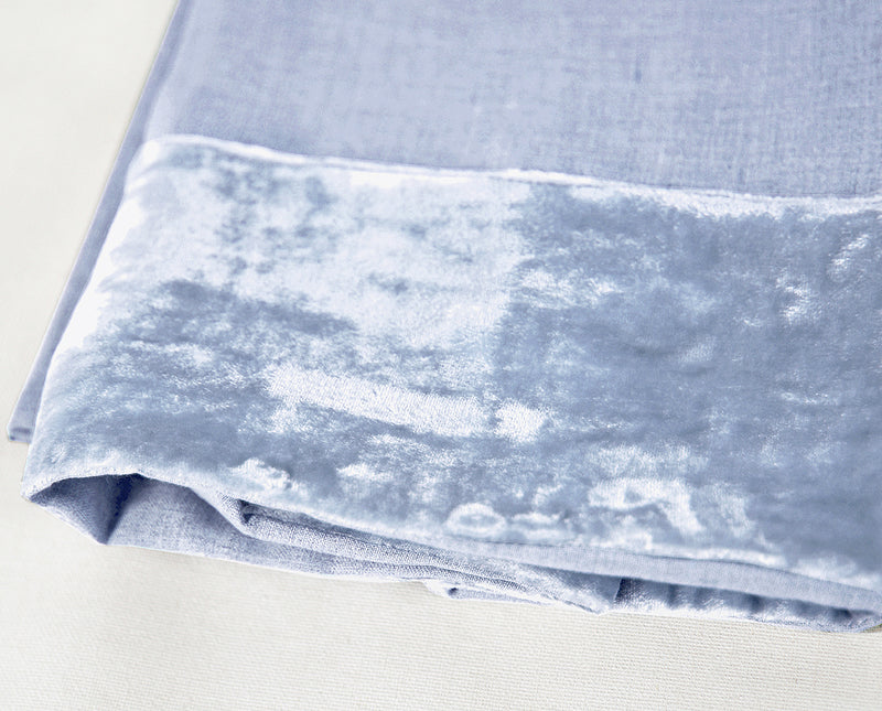 Velvet Border Linen Bedding - Chambray