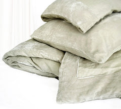 Velvet Border Linen Bedding - Champagne