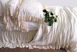 Charlotte Silk Velvet Ruffle Collection - Antique White