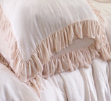 Charlotte Silk Velvet Ruffle Collection - Antique White