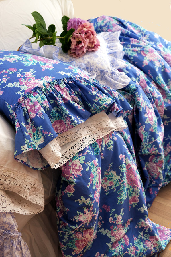 NEW! Austin Rose Bedding - True Blue - Linen Salvage Et Cie