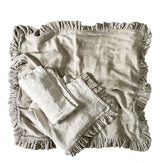Petite Silk Velvet Ruffle Linen Collection - Champagne - Linen Salvage Et Cie