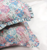 NEW! Patchwork Ruffle Sham -Soft Pastels - Linen Salvage Et Cie