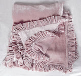 Petite Silk Velvet Ruffle Linen Collection - Rose Blush - Linen Salvage Et Cie