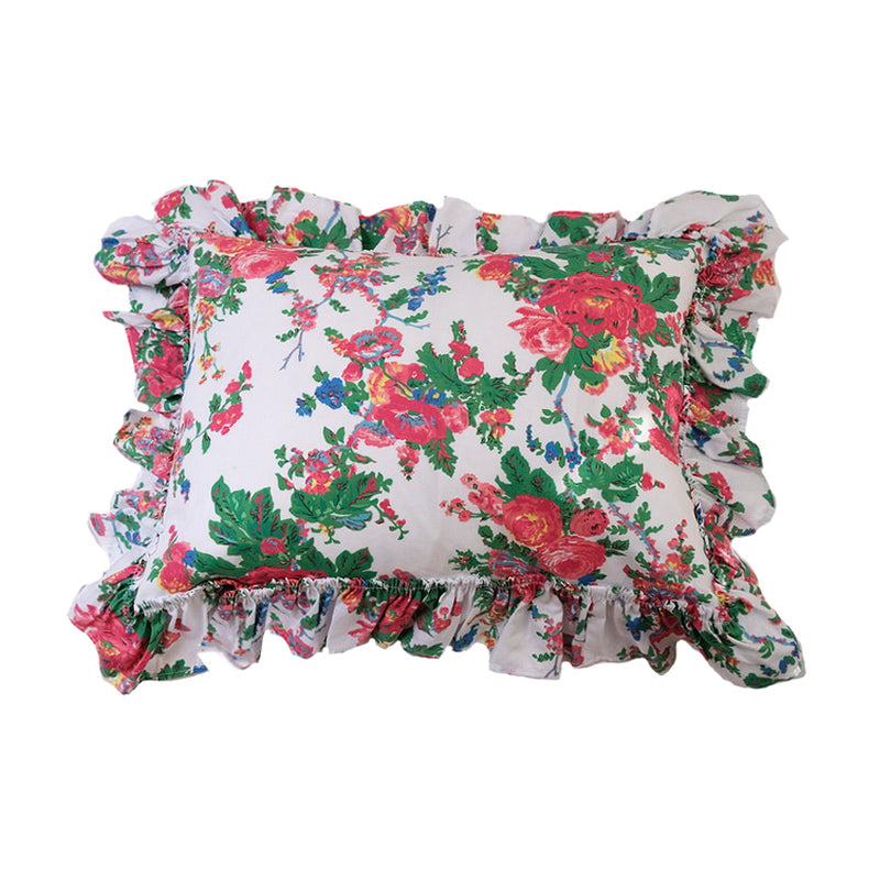 1 unit -Austin Rose Tatter Ruffle Boudoir Pillow  -  Fiesta