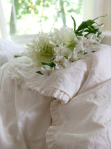 Petite Silk Velvet Ruffle Linen Collection - Creme - Linen Salvage Et Cie