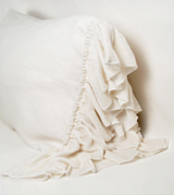 Silk Velvet Tatter Ruffle Collection - Creme - Linen Salvage Et Cie