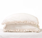 Petite Silk Velvet Ruffle Linen Collection - Creme - Linen Salvage Et Cie