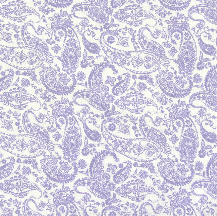 Vintage Paisley Linen -Lilac - Linen Salvage Et Cie
