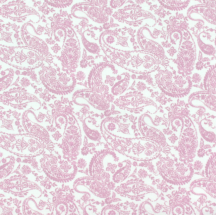 Vintage Paisley Linen - Rose - Linen Salvage Et Cie