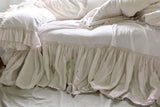 Clementine Tatter Ruffle Poplin Bedskirt - Creme