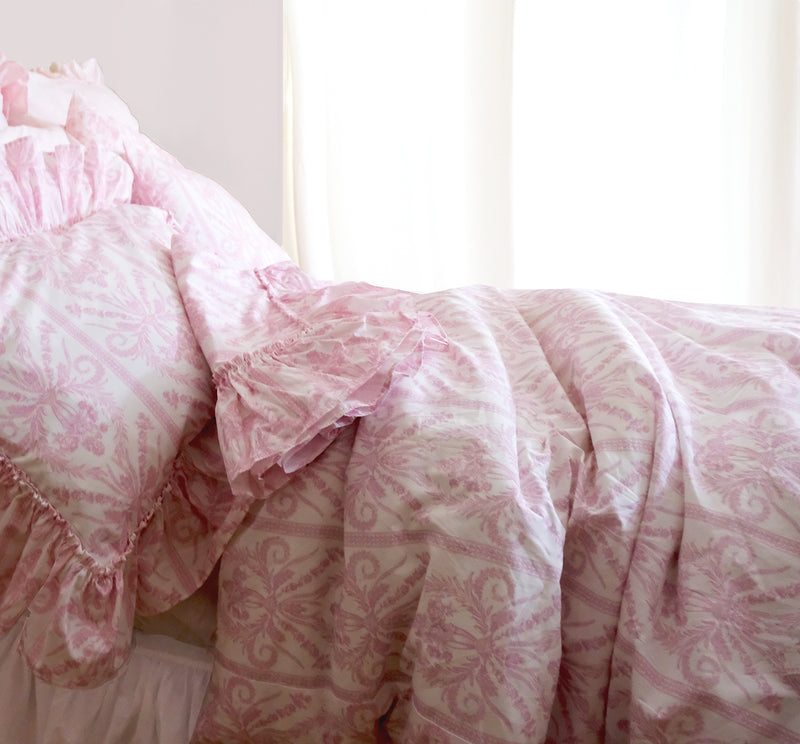 NEW! Victoria Toile Bedding - Ballet Pink - Linen Salvage Et Cie