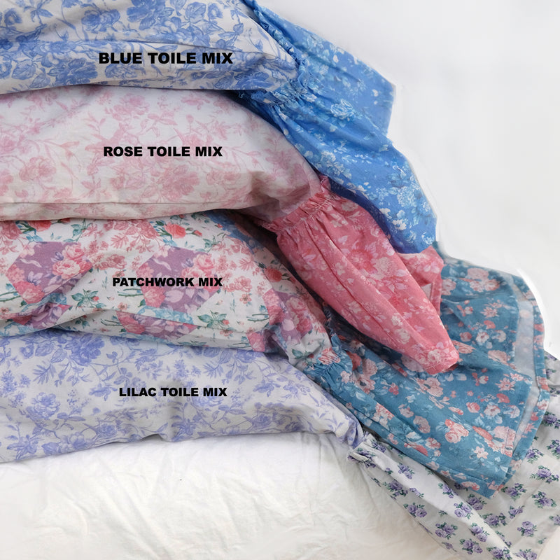 MIXED UP  RUFFLE PRINT PILLOWCASES - Linen Salvage Et Cie