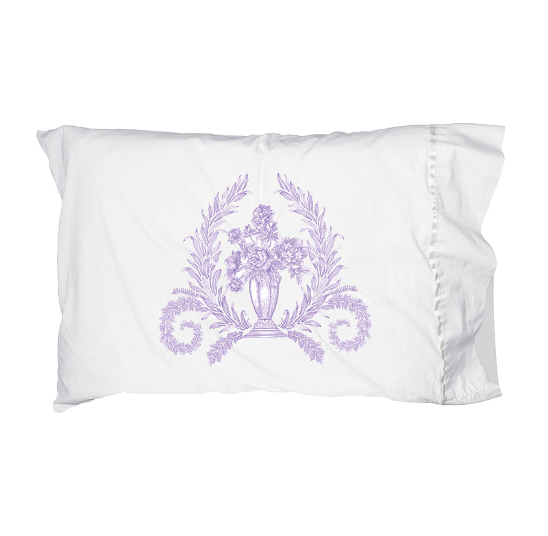 NEW! Toile Bouquet Pillowcase Set/2-Multiple Colors - Linen Salvage Et Cie